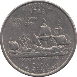 2000 QUARTER DOLLAR VIRGINIA USA - WORLD COINS - Cambridgeshire Coins