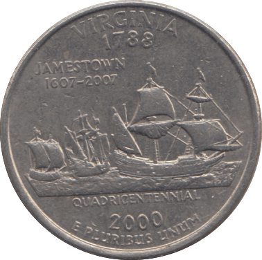 2000 QUARTER DOLLAR VIRGINIA USA - WORLD COINS - Cambridgeshire Coins