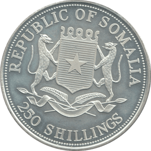 2000 SILVER 250 SHILLING REPUBLIC OF SOMALIA SCARCE NELSON MANDELA - SILVER WORLD COINS - Cambridgeshire Coins