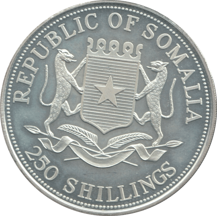 2000 SILVER 250 SHILLING REPUBLIC OF SOMALIA SCARCE NELSON MANDELA - SILVER WORLD COINS - Cambridgeshire Coins