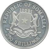 2000 SILVER 250 SHILLING REPUBLIC OF SOMALIA SCARCE NELSON MANDELA - SILVER WORLD COINS - Cambridgeshire Coins
