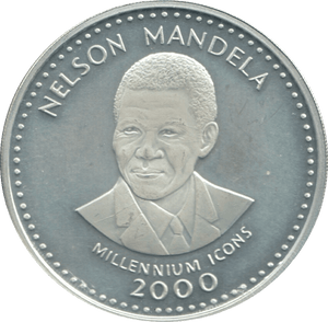 2000 SILVER 250 SHILLING REPUBLIC OF SOMALIA SCARCE NELSON MANDELA - SILVER WORLD COINS - Cambridgeshire Coins