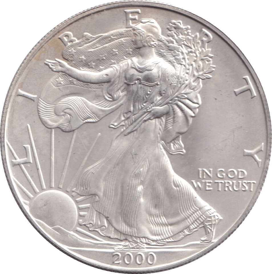 2000 SILVER LIBERTY DOLLAR USA - SILVER WORLD COINS - Cambridgeshire Coins