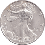 2000 SILVER LIBERTY DOLLAR USA - SILVER WORLD COINS - Cambridgeshire Coins