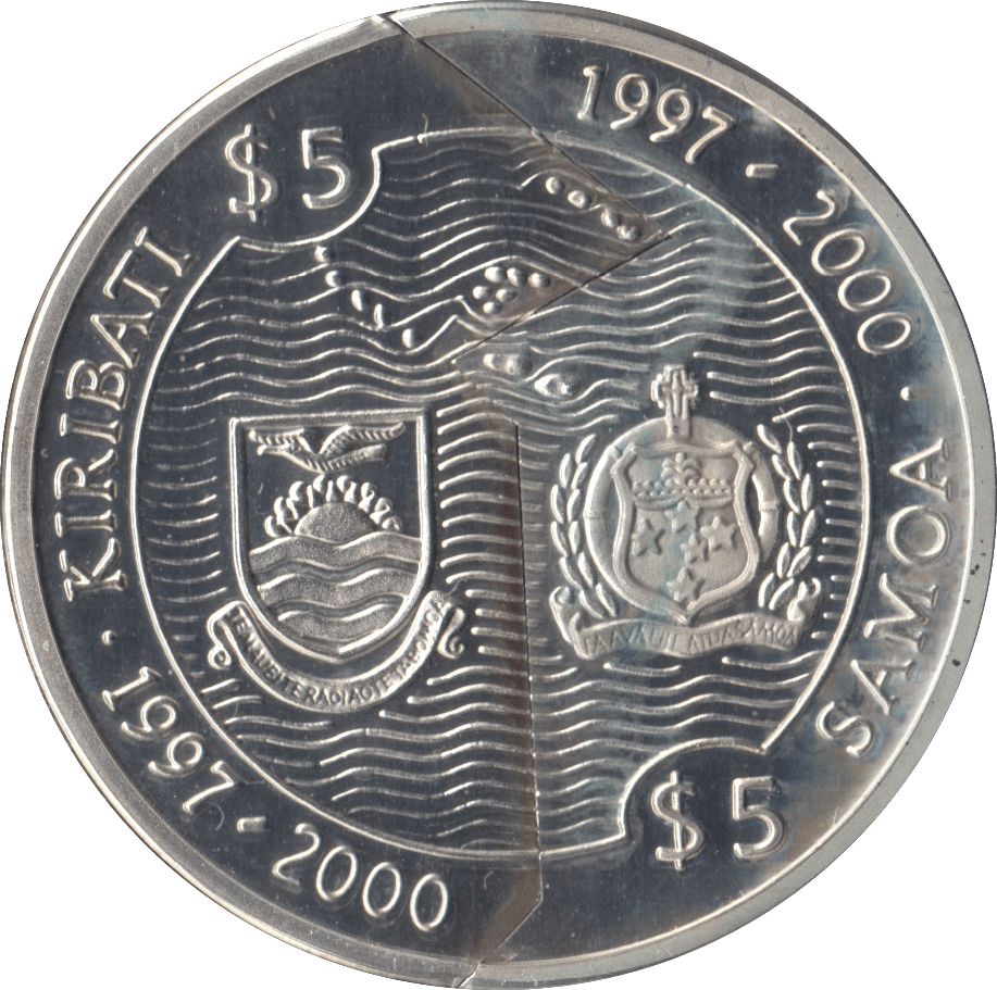 2000 SILVER PROOF 10 DOLLARS 2 PIECE SILVER SAMOA 925 SILVER - SILVER WORLD COINS - Cambridgeshire Coins