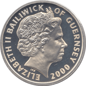 2000 SILVER PROOF QUEEN MOTHERS CENTENARY ONE POUND GUERNSEY .925 SILVER - Silver Proof - Cambridgeshire Coins