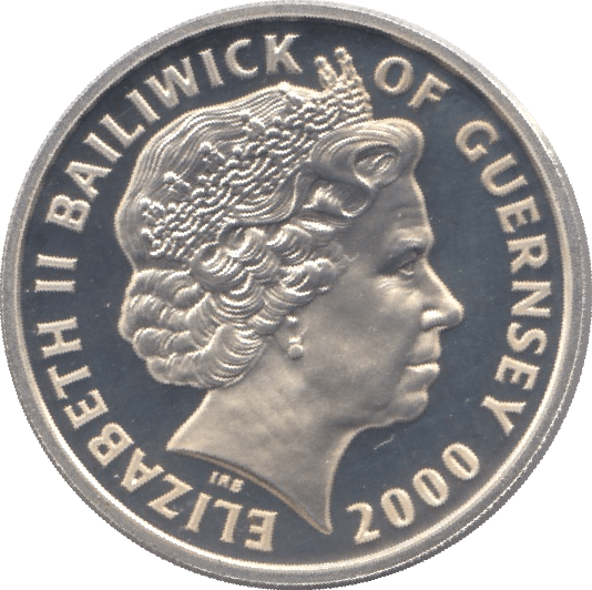 2000 SILVER PROOF QUEEN MOTHERS CENTENARY ONE POUND GUERNSEY .925 SILVER - Silver Proof - Cambridgeshire Coins