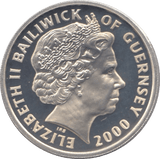2000 SILVER PROOF QUEEN MOTHERS CENTENARY ONE POUND GUERNSEY .925 SILVER - Silver Proof - Cambridgeshire Coins