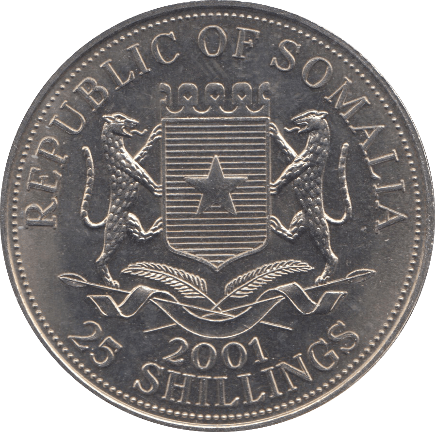 2001 25 SHILLINGS SOMALIA I - WORLD COINS - Cambridgeshire Coins