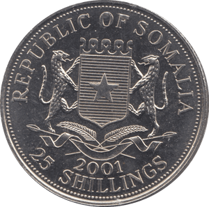 2001 25 SHILLINGS SOMALIA - WORLD COINS - Cambridgeshire Coins