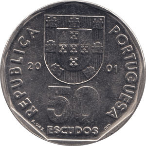 2001 50 ESCUDOS PORTUGAL - WORLD COINS - Cambridgeshire Coins