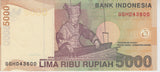 2001 5000 RUPIAH INDONESIAN BANKNOTE INDONESIA REF 821 - World Banknotes - Cambridgeshire Coins