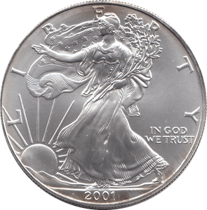 2001 AMERICAN EAGLE SILVER DOLLAR USA - SILVER WORLD COINS - Cambridgeshire Coins