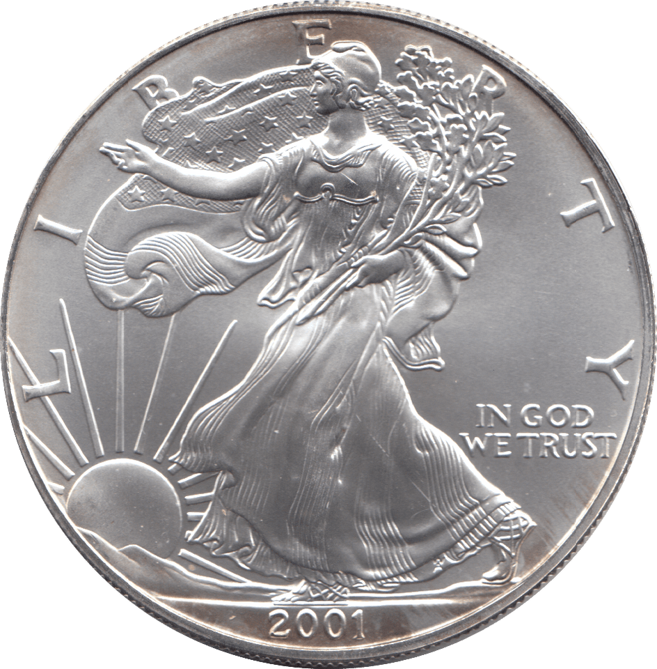 2001 AMERICAN EAGLE SILVER DOLLAR USA - SILVER WORLD COINS - Cambridgeshire Coins