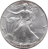 2001 AMERICAN EAGLE SILVER DOLLAR USA - SILVER WORLD COINS - Cambridgeshire Coins