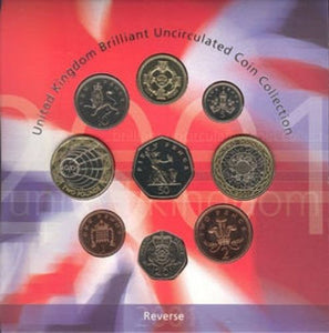 2001 BRILLIANT UNCIRCULATED COIN YEAR SET - Brilliant Uncirculated Year Sets - Cambridgeshire Coins