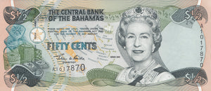2001 FIFTY CENTS BAHAMAS REF 1124 - World Banknotes - Cambridgeshire Coins