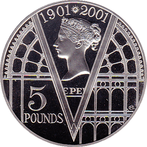 2001 FIVE POUND £5 PROOF COIN QUEEN VICTORIA CENTENNIAL - £5 Proof - Cambridgeshire Coins