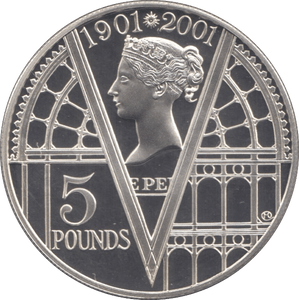 2001 FIVE POUND SILVER PROOF COIN QUEEN VICTORIA CENTENNIAL .925 - Silver Proof - Cambridgeshire Coins