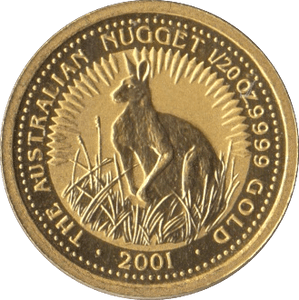 2001 GOLD 1/20 OZ NUGGET FIVE DOLLARS AUSTRALIA - Gold World Coins - Cambridgeshire Coins