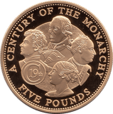 2001 GUERNSEY 22CT GOLD PROOF MONARCHS OF THE 19TH CENTURY £5 COA - £5 Gold Proof - Cambridgeshire Coins