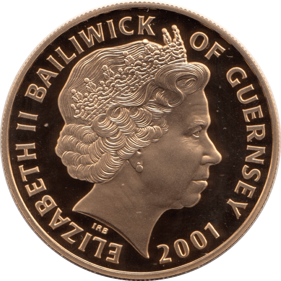 2001 GUERNSEY 22CT GOLD PROOF MONARCHS OF THE 19TH CENTURY £5 COA - £5 Gold Proof - Cambridgeshire Coins