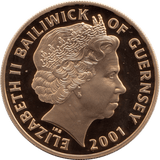 2001 GUERNSEY 22CT GOLD PROOF MONARCHS OF THE 19TH CENTURY £5 COA - £5 Gold Proof - Cambridgeshire Coins