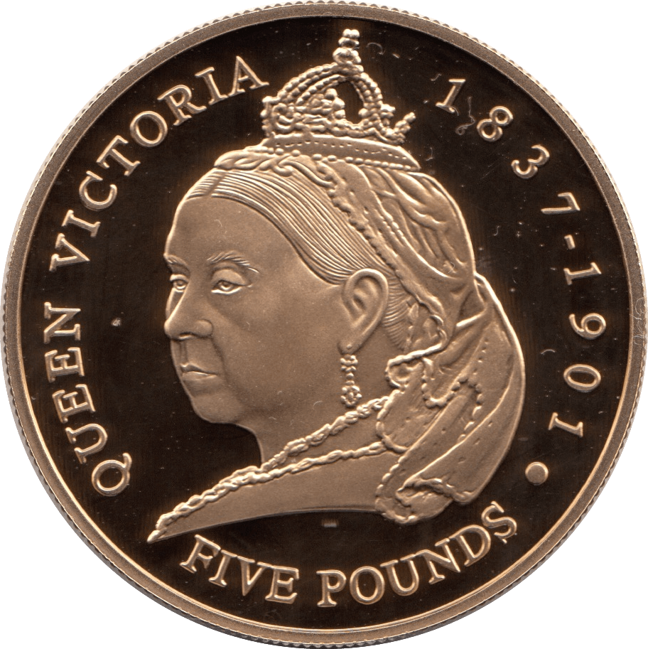2001 GUERNSEY 22CT GOLD PROOF QUEEN VICTORIA 1837 - 1901 £5 COA - £5 Gold Proof - Cambridgeshire Coins