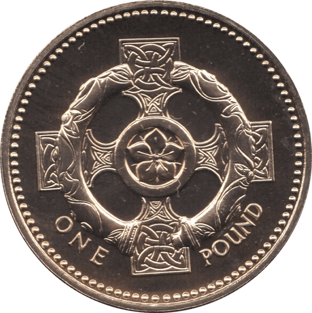 2001 ONE POUND £1 CELTIC CROSS BRILLIANT UNCIRCULATED BU - £1 BU - Cambridgeshire Coins