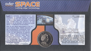 2001 OUTER SPACE 1 CROWN COIN COVER SIGNED BY HUGH W. HARRIS REF CC33 - coin covers - Cambridgeshire Coins