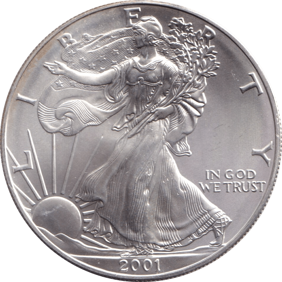 2001 SILVER LIBERTY DOLLAR USA - SILVER WORLD COINS - Cambridgeshire Coins