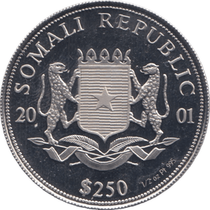 2001 SOMALIA 1/2 PLATINUM 995 KA'ABAH $250 - Platinum Coins - Cambridgeshire Coins
