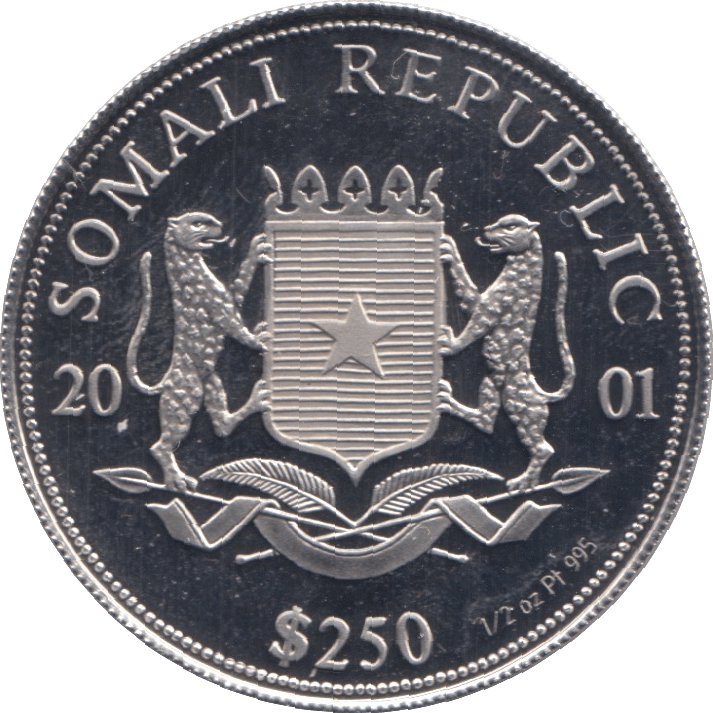 2001 SOMALIA 1/2 PLATINUM 995 KA'ABAH $250 - Platinum Coins - Cambridgeshire Coins