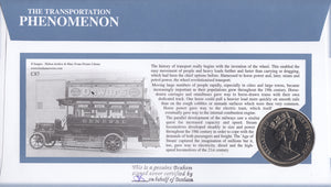 2001 TRANSPORTATION PHENOMENON 1 CROWN COIN COVER SIGNED BY MAGNUS MILLS REF CC29 - coin covers - Cambridgeshire Coins