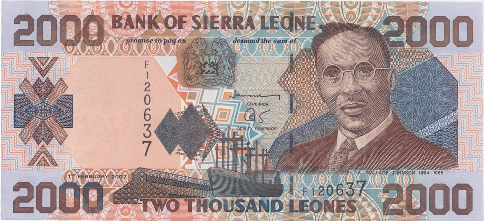 2002 2000 LEONES BANKNOTE SIERRA LEONE REF 973 - World Banknotes - Cambridgeshire Coins