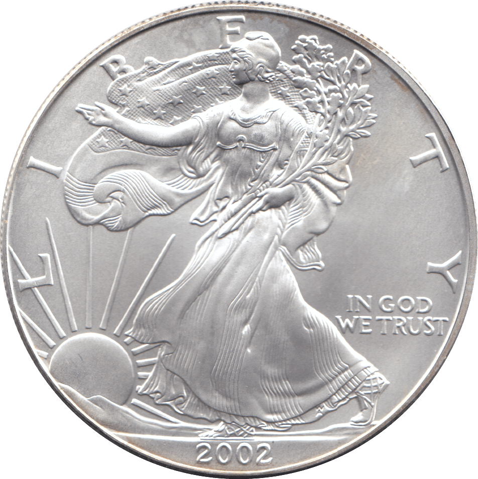 2002 AMERICAN EAGLE SILVER DOLLAR USA - SILVER WORLD COINS - Cambridgeshire Coins