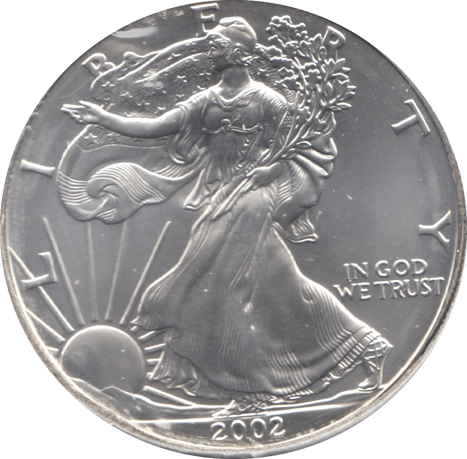 2002 AMERICAN EAGLE SILVER DOLLAR USA - SILVER WORLD COINS - Cambridgeshire Coins