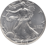 2002 AMERICAN EAGLE SILVER DOLLAR USA - SILVER WORLD COINS - Cambridgeshire Coins