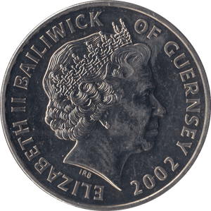 2002 BRILLIANT UNCIRCULATED GOLDEN JUBILEE FIVE POUND GUERNSEY - WORLD COINS - Cambridgeshire Coins
