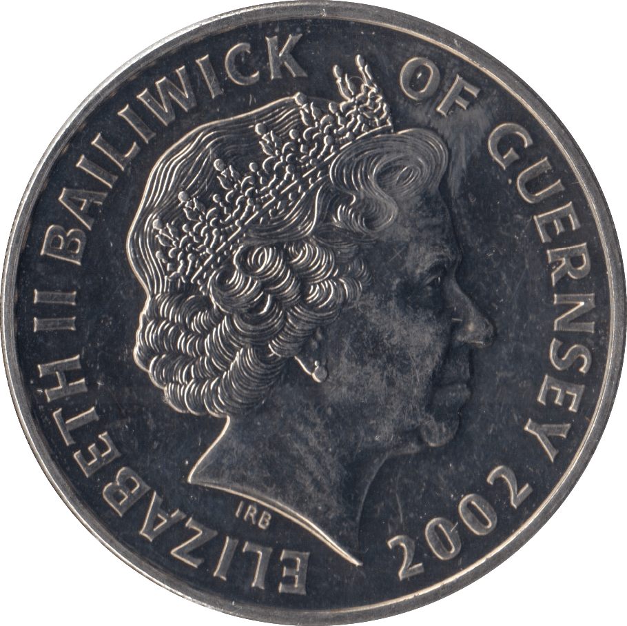 2002 BRILLIANT UNCIRCULATED GOLDEN JUBILEE FIVE POUND GUERNSEY - WORLD COINS - Cambridgeshire Coins