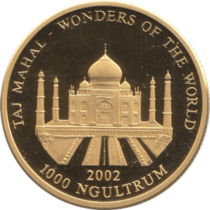 2002 GOLD PROOF 1000 NGULTRUM KINGDOM OF BHUTAN - Gold World Coins - Cambridgeshire Coins