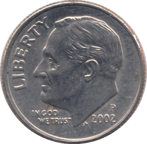 2002 ONE DIME USA PHILADELPHIA MINT - SILVER WORLD COINS - Cambridgeshire Coins