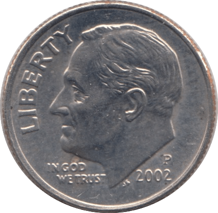 2002 ONE DIME USA PHILADELPHIA MINT - SILVER WORLD COINS - Cambridgeshire Coins