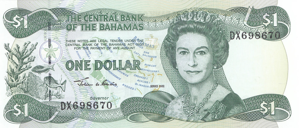 2002 ONE DOLLAR BANKNOTE BAHAMAS REF 1127 - World Banknotes - Cambridgeshire Coins