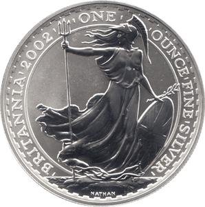 2002 SILVER BRITANNIA ONE OUNCE TWO POUNDS - Cambridgeshire Coins