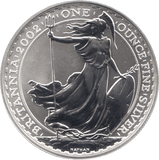 2002 SILVER BRITANNIA ONE OUNCE TWO POUNDS - Cambridgeshire Coins