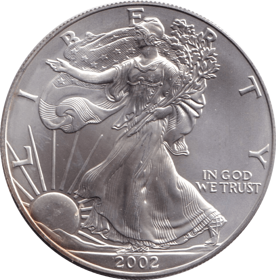 2002 SILVER LIBERTY DOLLAR USA - SILVER WORLD COINS - Cambridgeshire Coins