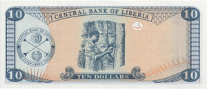 2003 10 DOLLARS BANKNOTE LIBERIA REF 870 - World Banknotes - Cambridgeshire Coins
