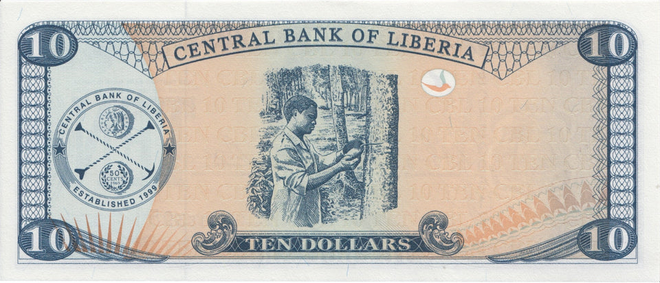 2003 10 DOLLARS BANKNOTE LIBERIA REF 870 - World Banknotes - Cambridgeshire Coins