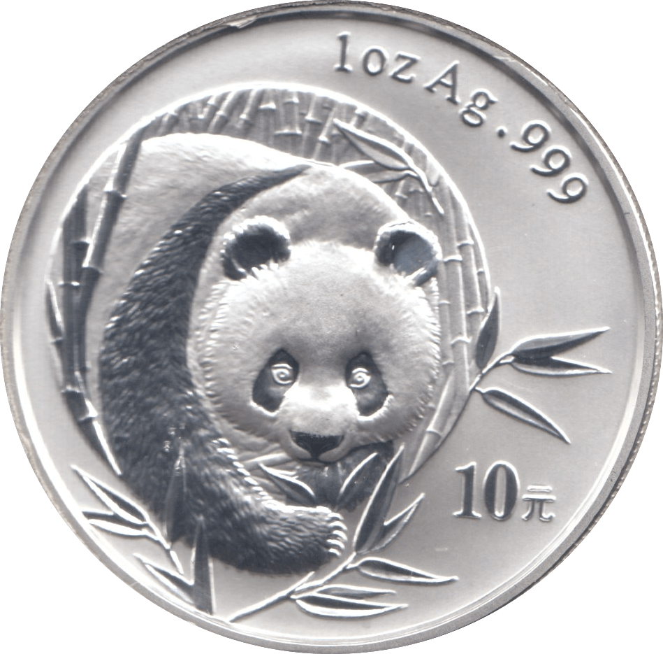 2003 1OZ CHINESE PANDA 10 YUEN .999 SILVER COIN PROOF - SILVER WORLD COINS - Cambridgeshire Coins
